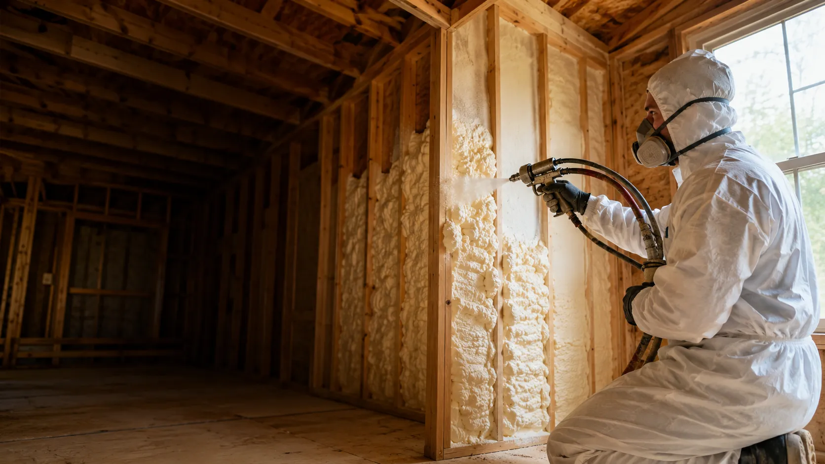 Khaira Insulation crew applying spray foam insulation, Abbotsford BC home